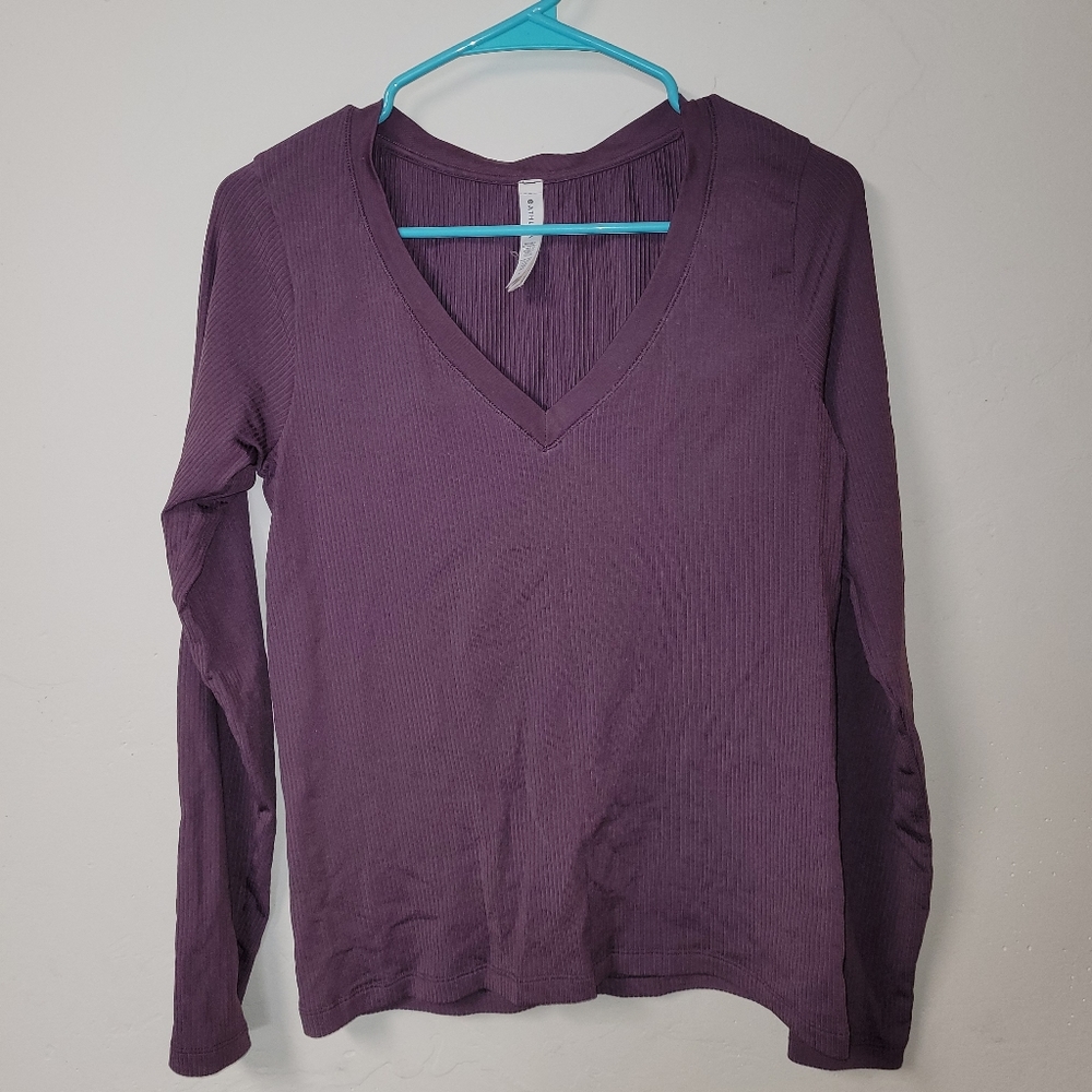 Athleta long sleeve top, maroon, size M
